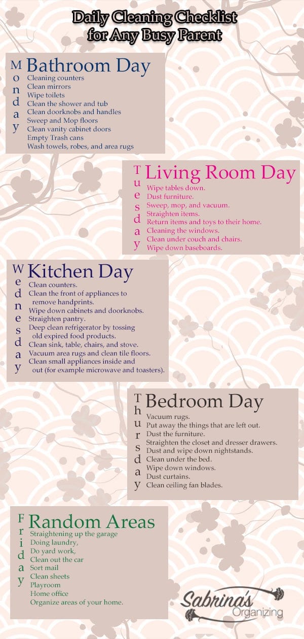 Daily Cleaning Checklist for Any busy Parent