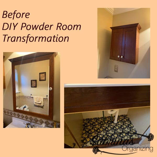 Before DIY Powder Room Transformation