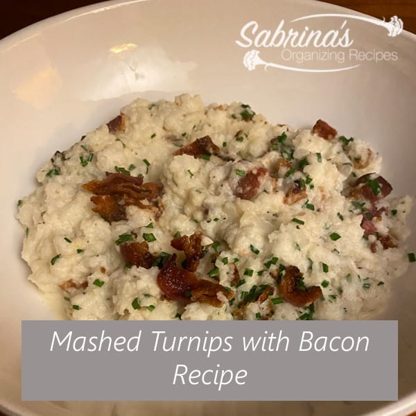 Mashed turnips with bacon recipe square image