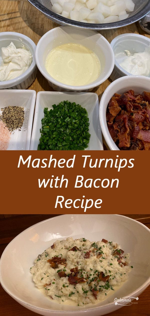 mashed turnips with bacon long image