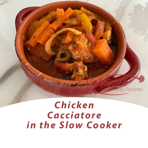 Chicken Cacciatore Recipe in a slow cooker square image