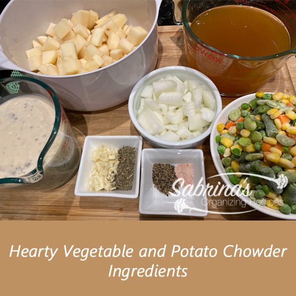 Hearty Vegetable and Potato Chowder ingredients
