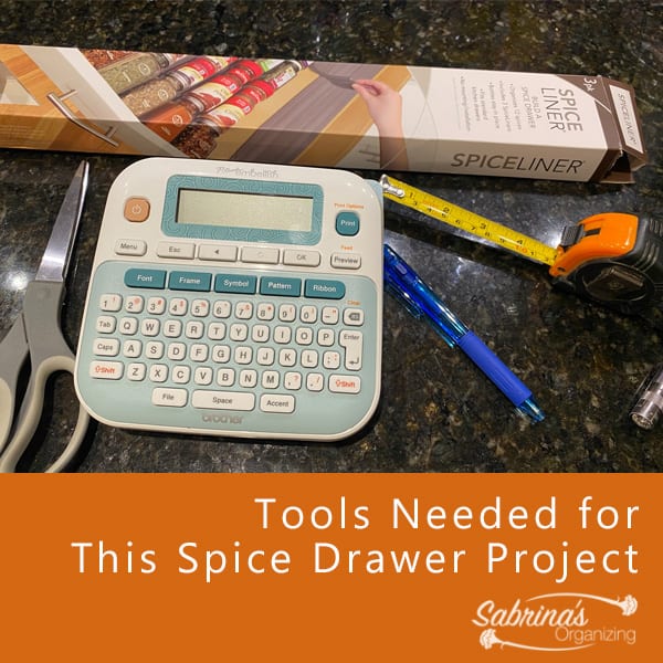 Tools for organizing a spice drawer in a small space