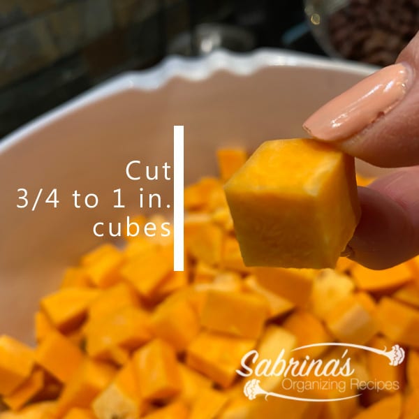 Cut sweet potato into cubes