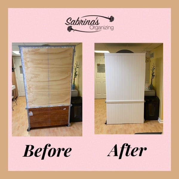 Before and after armoire back