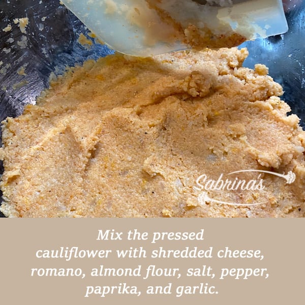 mix the pressed cauliflower with the other ingredients