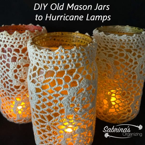 How to Make DIY Old Mason Jars to Hurricane Lamps - square image