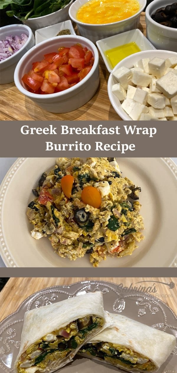 Greek Breakfast Wrap Burrito Recipe long image