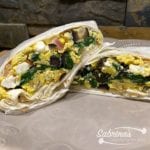 Greek Breakfast Wrap Burrito on a plate