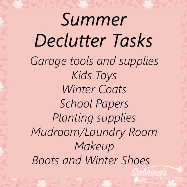 Summer Declutter Tasks