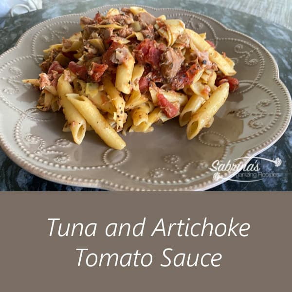 Tuna and Artichoke Tomato Sauce Recipe Square Image