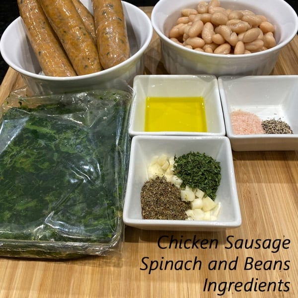 Chicken Sausage Spinach and Beans Recipe square image