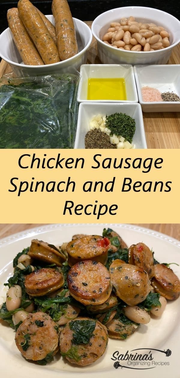 Chicken Sausage Spinach and Beans Recipe long image