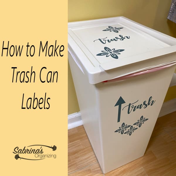 How to make trash can labels - square image