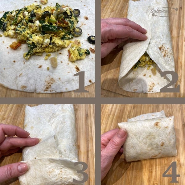 How to wrap the greek breakfast wrap burrito