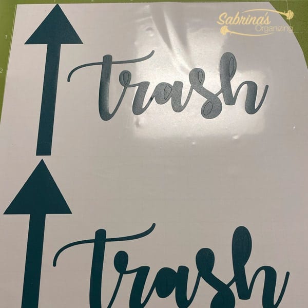 Print out the trash labels on the cricut machine