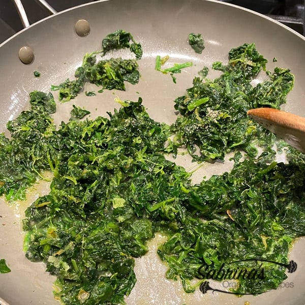 Spinach in a skillet
