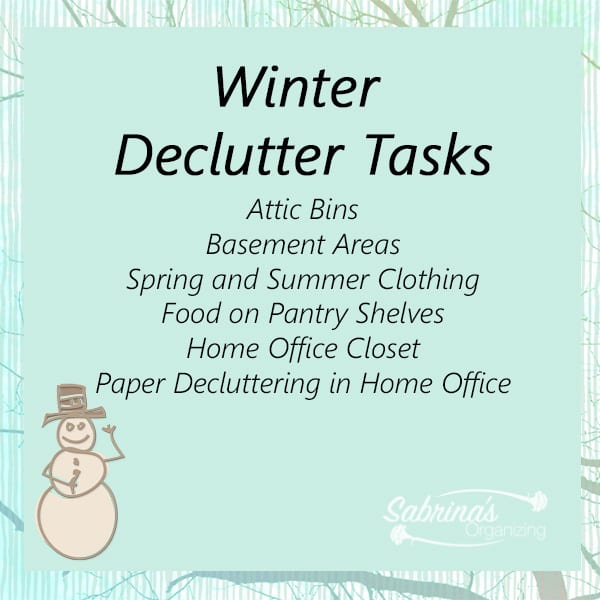 Winter Declutter Tasks
