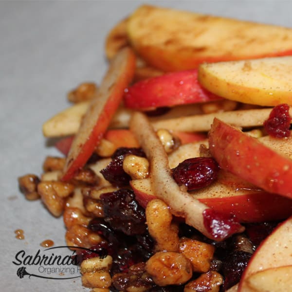 Apple Cranberry Walnut Grilled in Parchment filling