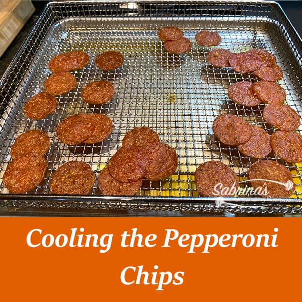 Cooling the pepperoni chips