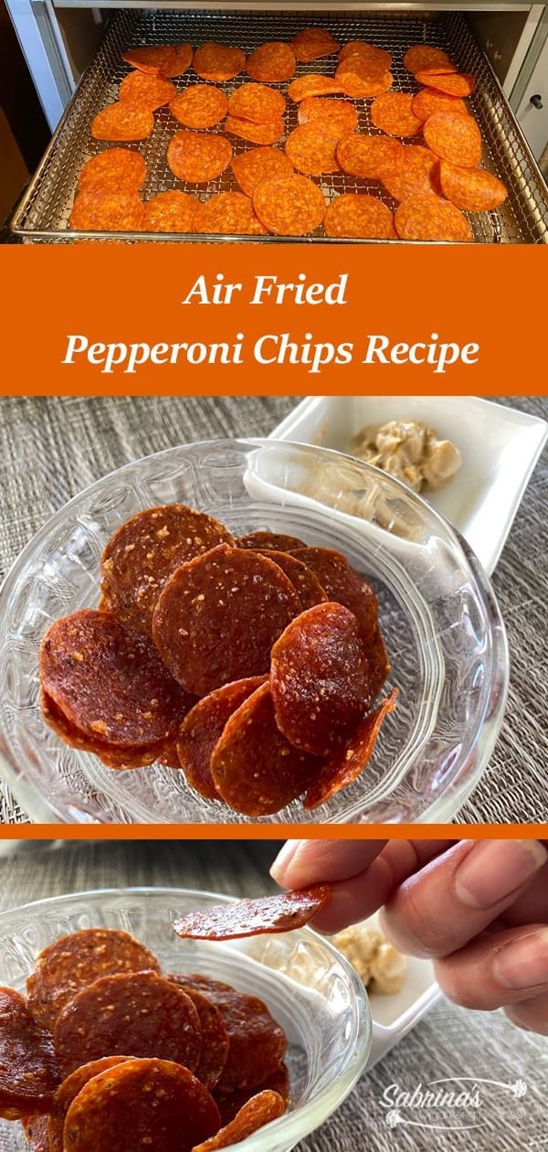 Air fried pepperoni chips recipe - long image