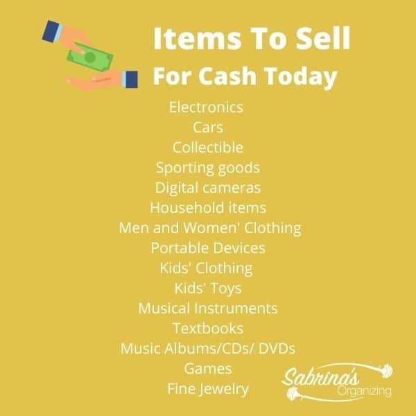 Items to Sell for Cash Today - square image