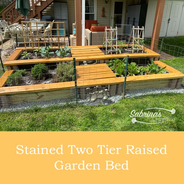 Stained Raised Bed Garden Front View