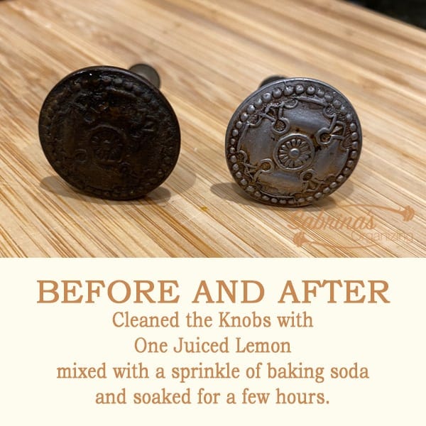 Before and After Image of Cleaned Knobs