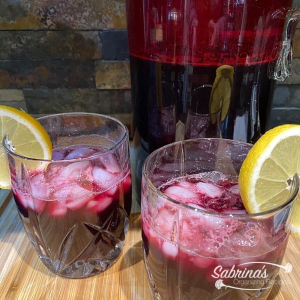 Homemade Blueberry Iced Tea Recipe with two glasses