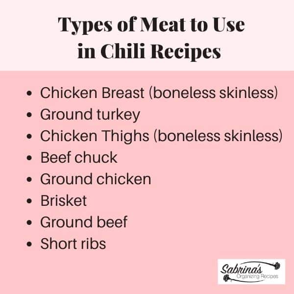 Types of Meat to Use in Chili Recipes