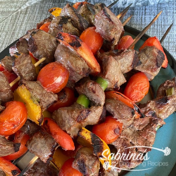 Asian Beef Kebabs Recipe on a plate