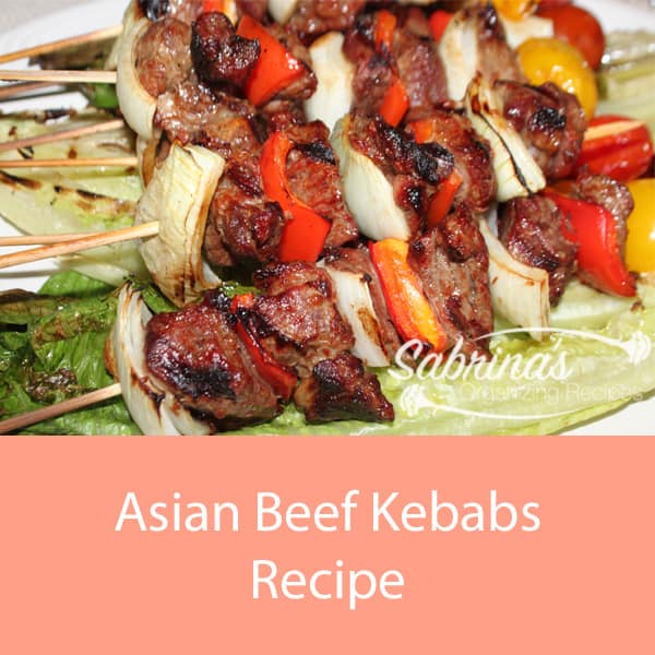 Asian Beef Kebabs on grilled romaine