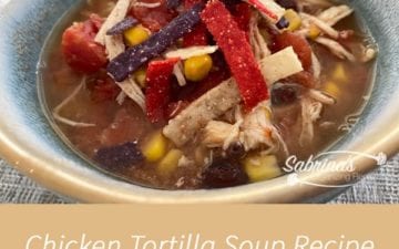 Chicken Tortilla Soup Recipe in a Slow Cooker square image with title