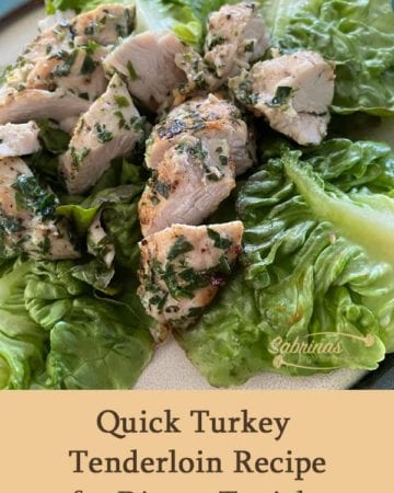 Quick Turkey Tenderloin Recipe on a Salad featured image