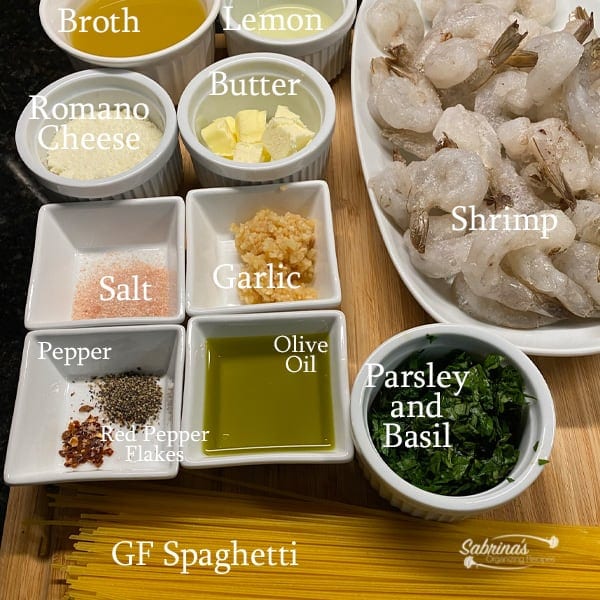 Shrimp Scampi with GF Spaghetti Recipe Ingredients