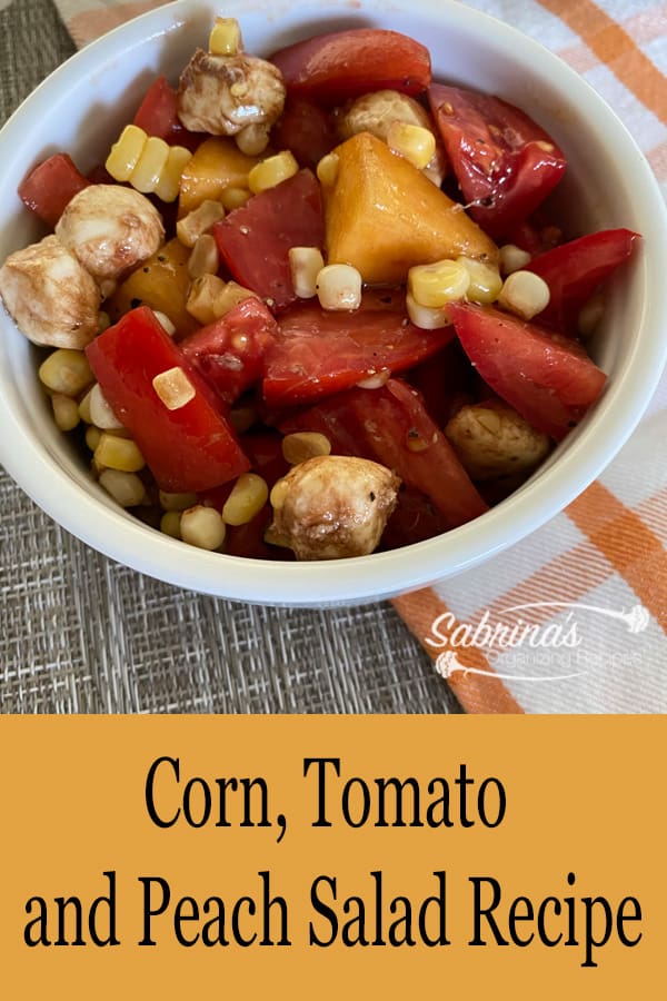 Corn Tomato and Peach Salad Recipe - featured image