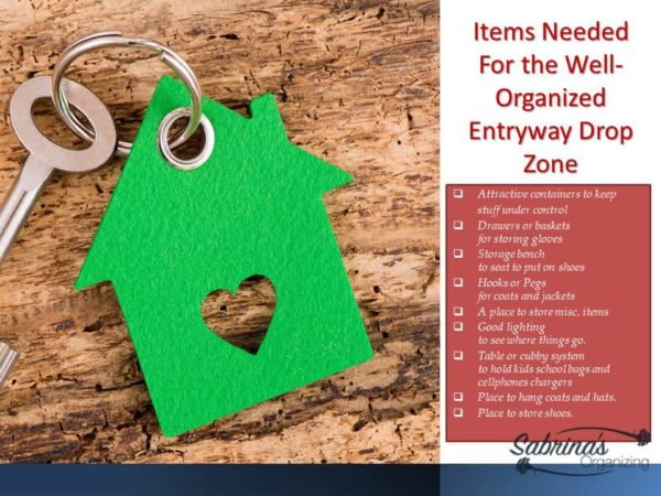 What to include in an organized entryway landing zone - horizontal list