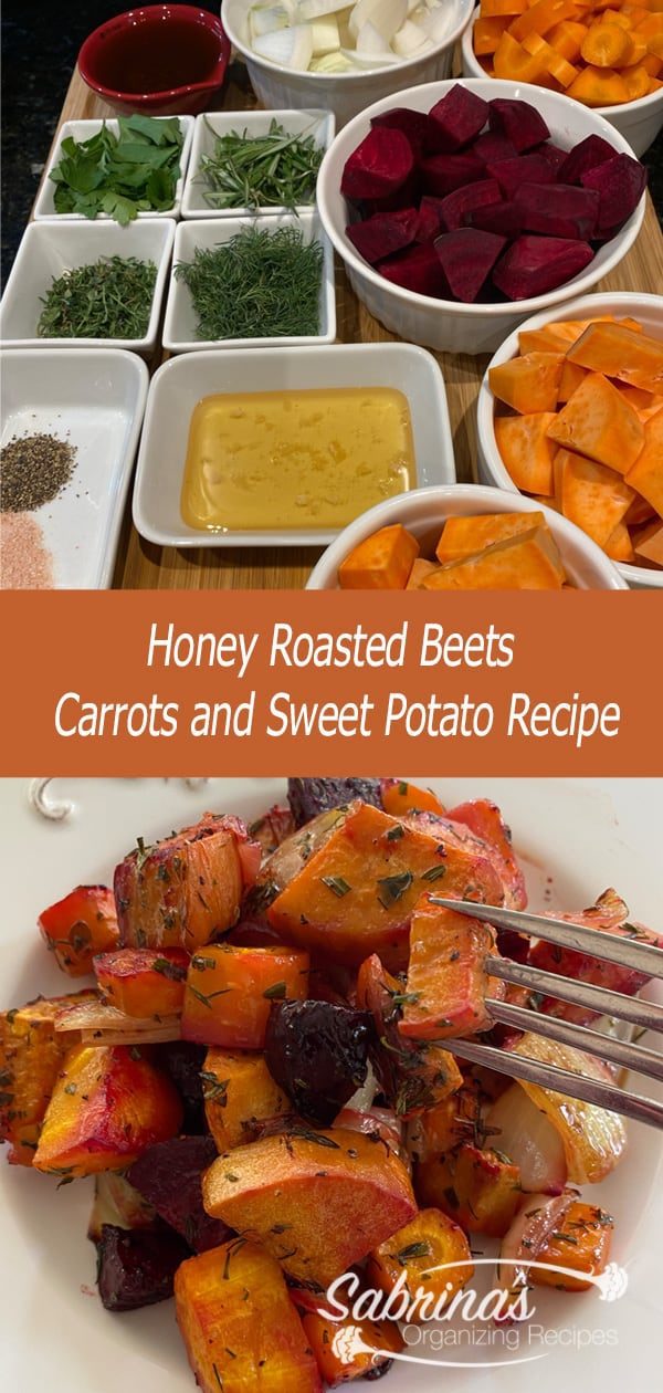 Honey Roasted Beets Carrots and Sweet Potato Recipe - long image