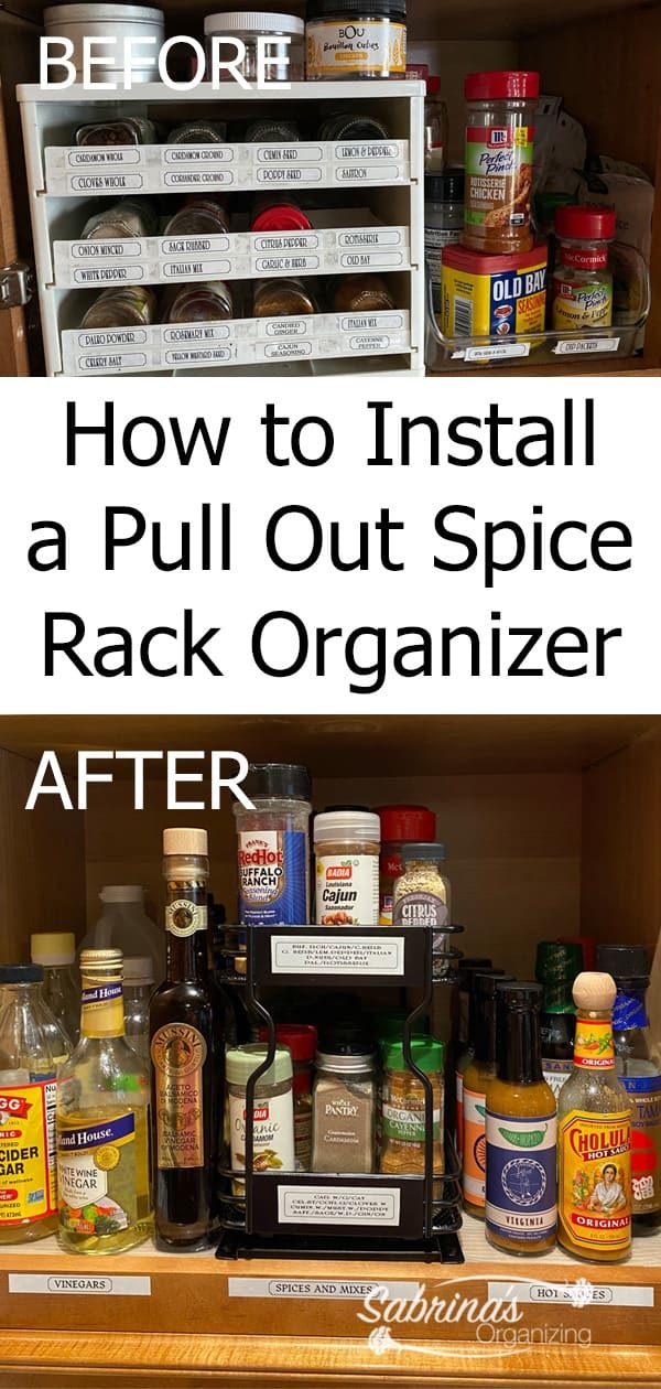 How to Install a Pull Out Spice Rack Organizer - long image