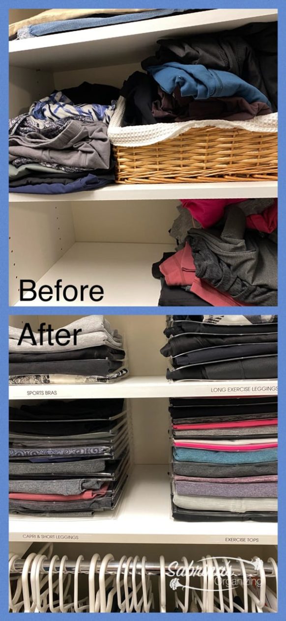 How to Organize Sportswear on a Shelf from Drab to Fab - before and after long image