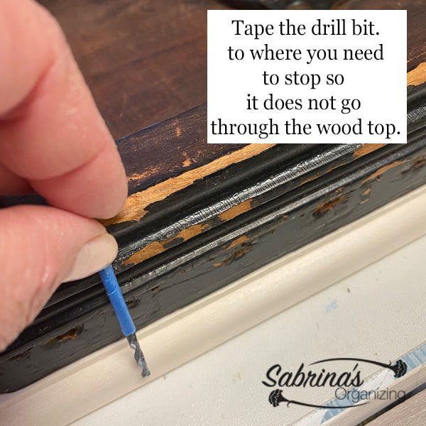Tape the drill bit to where you need to stop