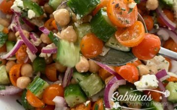 Cucumber Tomato Chickpea Feta Salad Recipe - Featured image