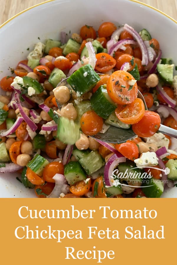 Cucumber Tomato Chickpea Feta Salad Recipe - Featured image