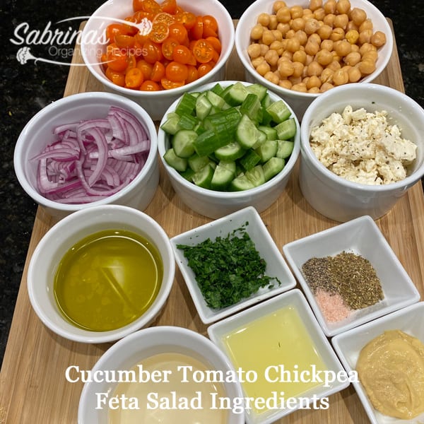 Cucumber Tomato Chickpea Feta Salad Ingredients