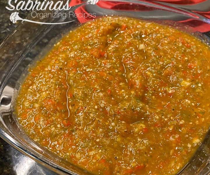 How to Make Red Pepper Tomatillos Dip (salsa verde) square image