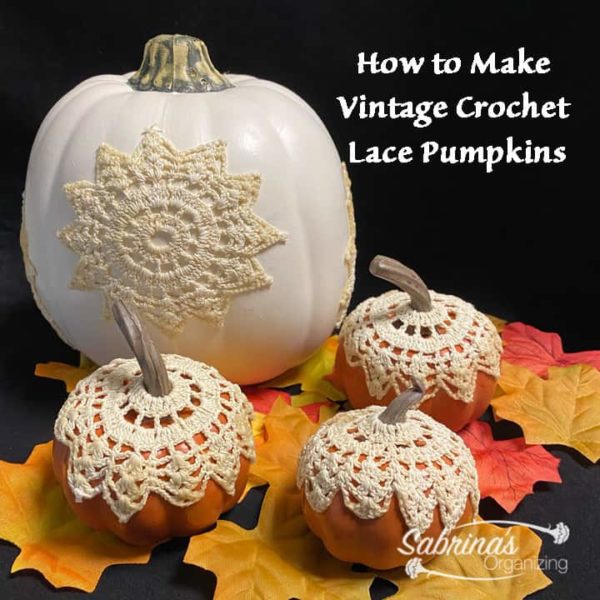 How to Make Vintage Crochet Lace Pumpkins - square image