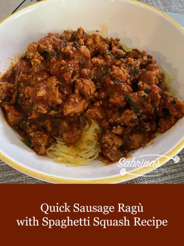 quick sausage ragu with spaghetti squash recipe - featured image