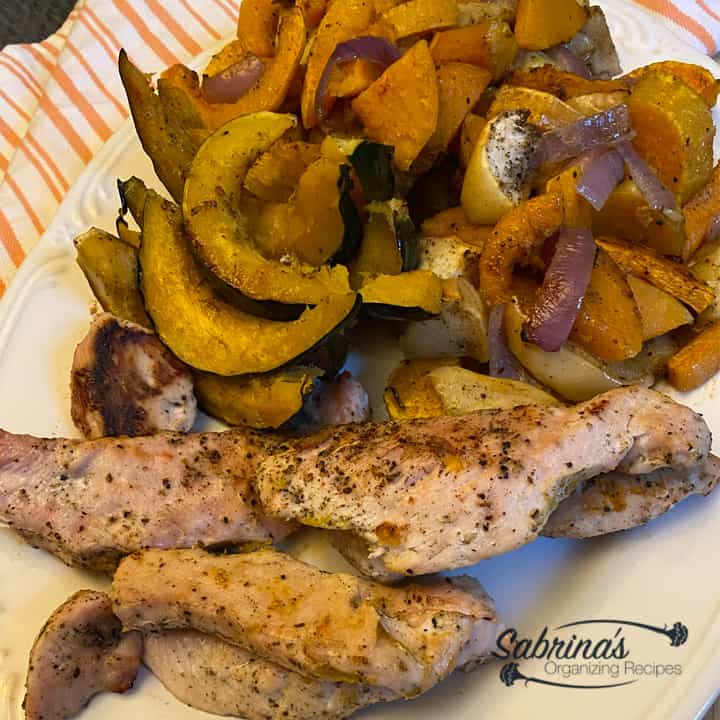 Roasted Turkey Tenders and Squash Recipe - square image