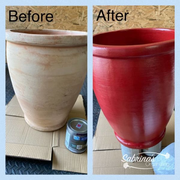 Before and After Painted Terracotta Pot