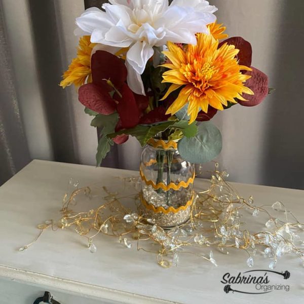 How to make DIY easy fall flower arrangement vase